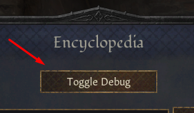 Toggle Debug Mode button from Toggle Debug mod