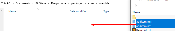 AddItem console command mod moving files to override folder